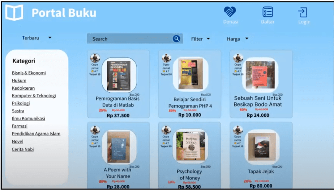 E-commerce Website PortalBuku.id